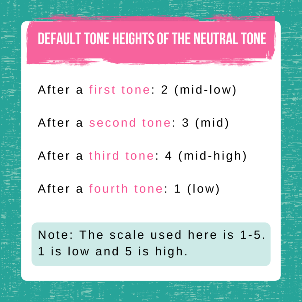 tone heights of the neutral tone